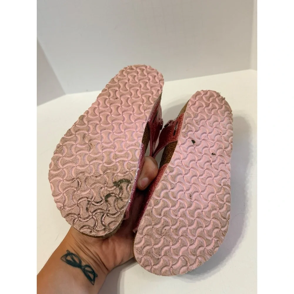 Birkenstock Rio Kids Pink Glitter Sandals EU 33 US 2-2.5 Ankle Strap Sandals